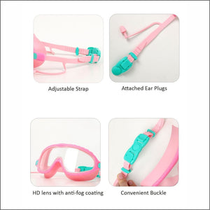 Pink & Mint Bubble Anti Fog UV Protection Leakproof Design Swim Goggles for Kids,4yrs - 10yrs - 4 - 10 years Swim