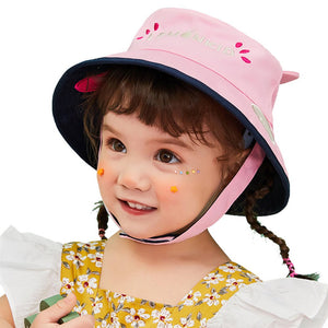 Pink & Navy Dual Side Reversible Sun Hat with UPF50+ for Toddlers& Kids - 4 - 10 years Swim