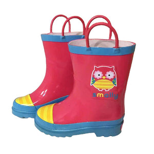Little Surprise Box Pink Owl Flexible Rubber Rain Gumboots for Toddlers and Kids - Little Surprise BoxLittle Surprise Box Pink Owl Flexible Rubber Rain Gumboots for Toddlers and Kids