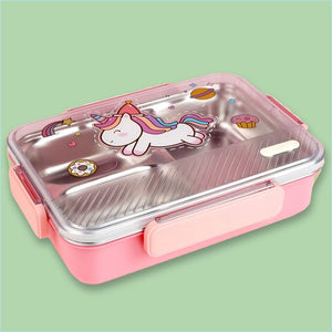 Pink Party Hat Unicorn Big Size Stainless Steel Kids Lunch Box - Back To School