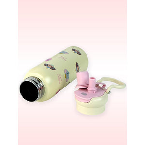 Pink Party Puppy Flask Water Bottle, 600ml - Back To School