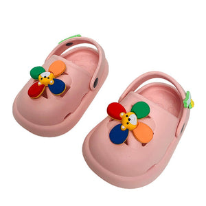 Pink Pinwheel Slip on Clogs, Summer/Monsoon all season Footwear for Toddlers & Kids - Little Surprise BoxPink Pinwheel Slip on Clogs, Summer/Monsoon all season Footwear for Toddlers & Kids