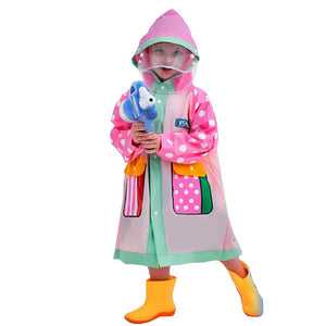 Pink Polka Dots long style Raincoat for kids - 2 - 3 Years Monsoon Wear