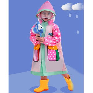 Pink Polka Dots long style Raincoat for kids - 2 - 3 Years Monsoon Wear