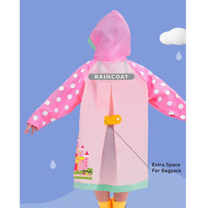 Pink Polka Dots long style Raincoat for kids - 2 - 3 Years Monsoon Wear