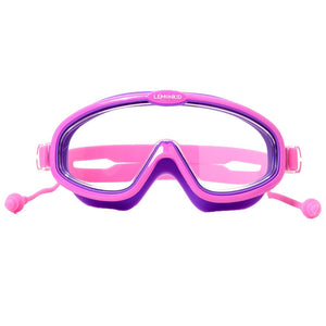 Pink Purple two border Anti Fog UV Protection Leakproof Design Swim Goggles for Kids, 4yrs - 10yrs - 4 - 10 years Swim