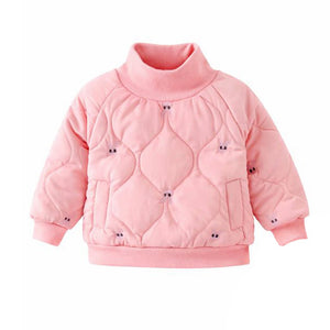 Pink Quilted High Neck Sherpa Winter 2pcs set for kids - 2 - 3 Years Winter Wear
