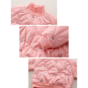 Pink Quilted High Neck Sherpa Winter 2pcs set for kids - 2 - 3 Years Winter Wear