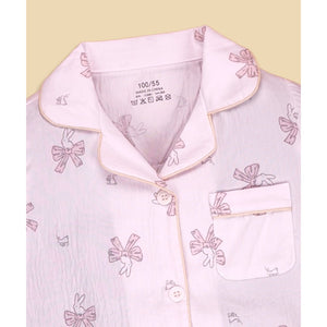 Pink Rabbit Bow Kids Nightsuit - 3 - 4 Years Nightsuits