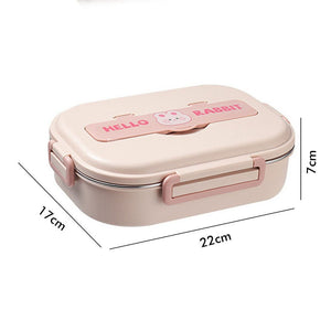Pink Rabbit Medium Size Kids Lunch/Tiffin Box with Insulated Lunch Box Cover - Little Surprise BoxPink Rabbit Medium Size Kids Lunch/Tiffin Box with Insulated Lunch Box Cover