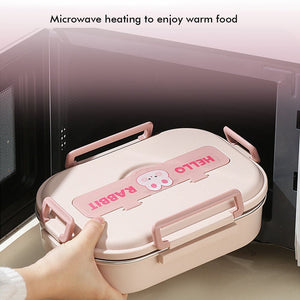 Pink Rabbit Medium Size Kids Lunch/Tiffin Box with Insulated Lunch Box Cover - Little Surprise BoxPink Rabbit Medium Size Kids Lunch/Tiffin Box with Insulated Lunch Box Cover