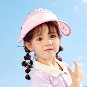 Pink Rabbit theme soft Fabric Visor Hat for Kids& Toddlers - 3 - 6 years Swim