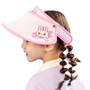 Pink Rabbit theme soft Fabric Visor Hat for Kids& Toddlers - 3 - 6 years Swim