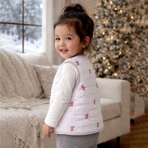 Pink Reversible Sleeveless Winter Jacket for Kids - 2 - 3 Years Winter Wear