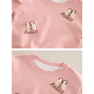 Pink Ruffle Shoulder Tracksuit Set for Kids - 2 - 3 Years Kids Clothing