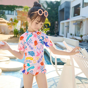Pink Shell Starfish Toddlers & Kids Swimwear + Swim Cap - Little Surprise BoxPink Shell Starfish Toddlers & Kids Swimwear + Swim Cap