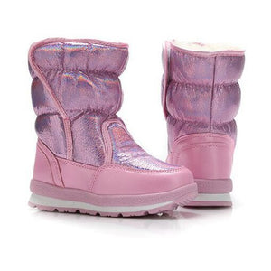 Pink Shiny Hologram Women Winter / Snow Boots - Little Surprise BoxPink Shiny Hologram Women Winter / Snow Boots