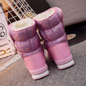Pink Shiny Hologram Women Winter / Snow Boots - Little Surprise BoxPink Shiny Hologram Women Winter / Snow Boots