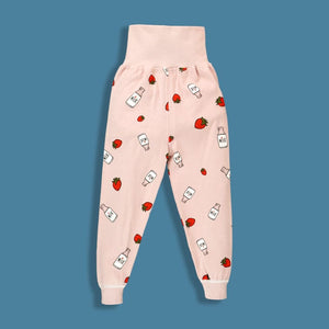 Pink Strawberry & Milk Full sleeves tops & pants set Unisex Kids Wear - 18 - 24 months Kids Clothing