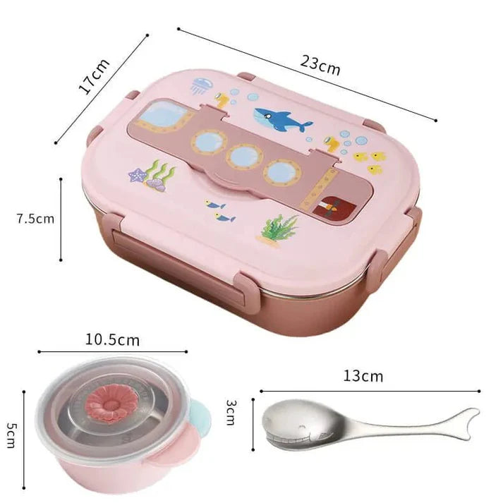 Little Surprise Box Submarine Theme Compartment Steel Tiffin Lunch Box for Boys & Girls