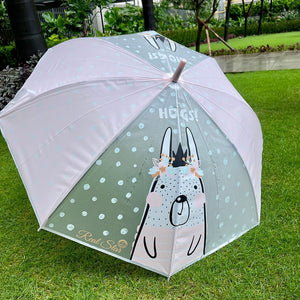 Pink Translucent Bunny Hugs, Rain and All-season Umbrella for Kids & Adults - Little Surprise BoxPink Translucent Bunny Hugs, Rain and All-season Umbrella for Kids & Adults