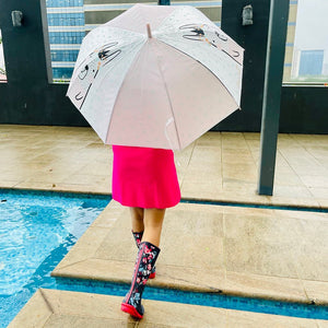Pink Translucent Bunny Hugs, Rain and All-season Umbrella for Kids & Adults - Little Surprise BoxPink Translucent Bunny Hugs, Rain and All-season Umbrella for Kids & Adults