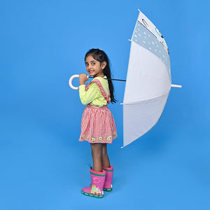 Pink Translucent Bunny Hugs, Rain and All - season Umbrella for Kids & Adults - Monsoon Wear