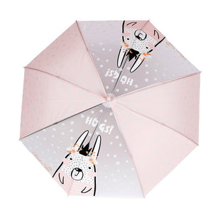 Pink Translucent Bunny Hugs, Rain and All - season Umbrella for Kids & Adults - Monsoon Wear