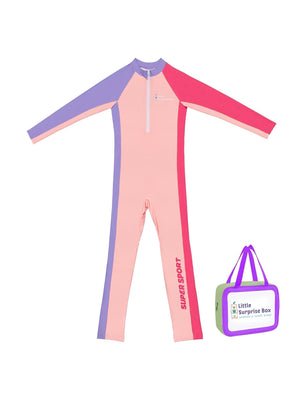 Pink Tri Colour Super Sport Swimwear for Toddlers & Kids with UPF 30+ with Free Washbag - 6 - 7 Years Swim