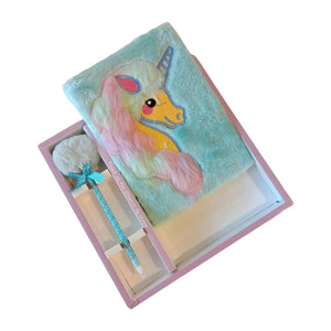 Pink Unicorn A5 Page Light Blue Notebook - Little Surprise BoxPink Unicorn A5 Page Light Blue Notebook
