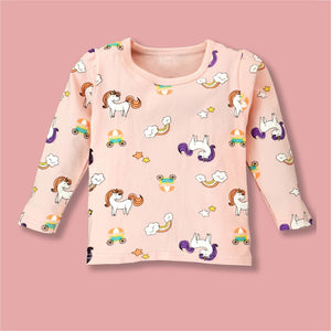 Pink Unicorn Full sleeves tops & pants set Unisex Kids Wear - 18 - 24 months Kids Clothing