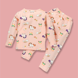 Pink Unicorn Full sleeves tops & pants set Unisex Kids Wear - 18 - 24 months Kids Clothing