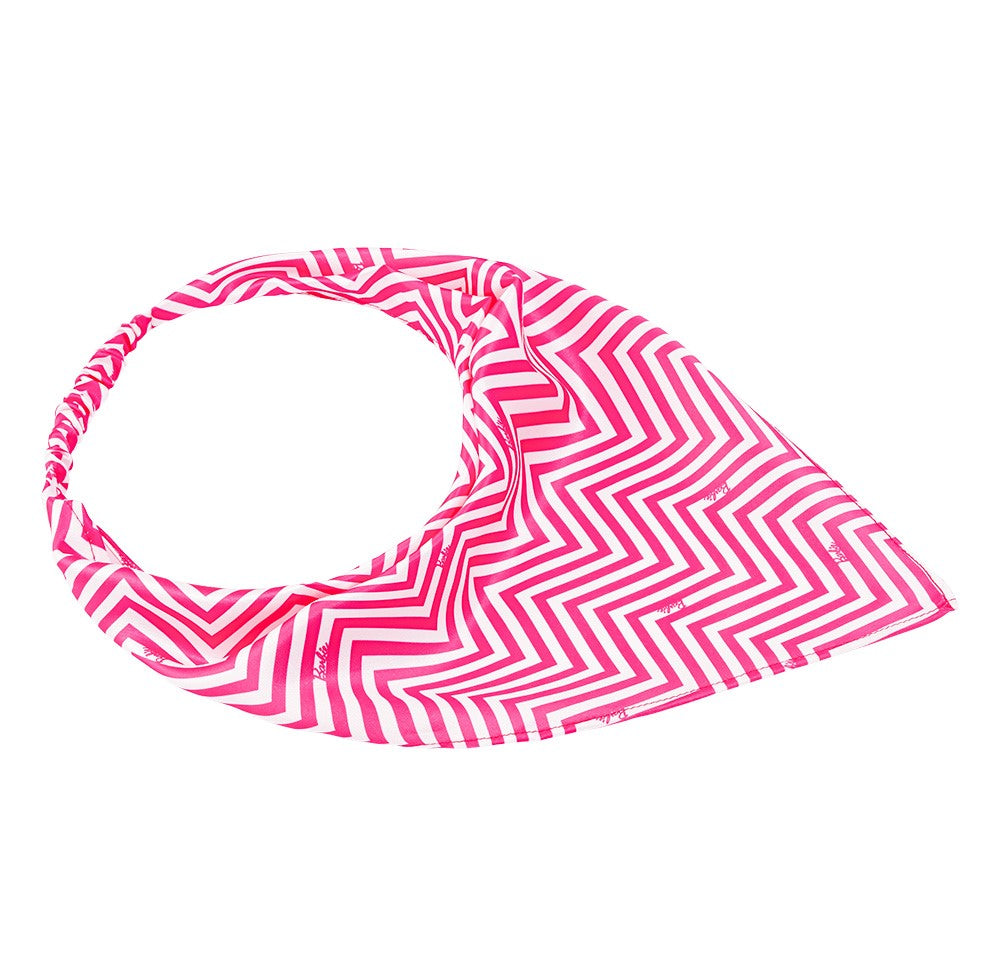 Hair Drama Co  x Barbie Chevron Headscarf - Shades of Pink