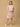 Woman wearing a floral dress on a beige background