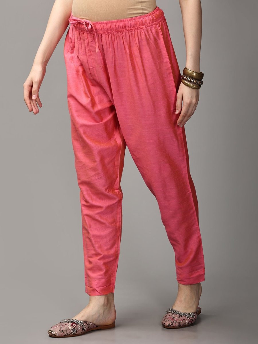 Pinking Perfect Maternity And Nursing Silk Kurta Set - MEW-SK-PPSK-S