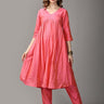 Pinking Perfect Maternity And Nursing Silk Kurta Set - MEW-SK-PPSK-S