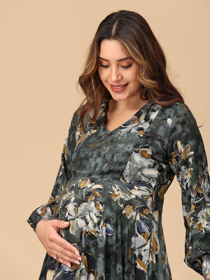 Pitch Please Maternity and Nursing Maxi Dress - DRS - SK - PTHPS - S