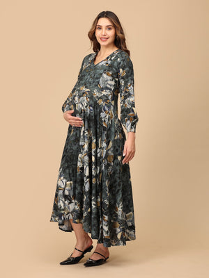 Pitch Please Maternity and Nursing Maxi Dress - DRS - SK - PTHPS - S