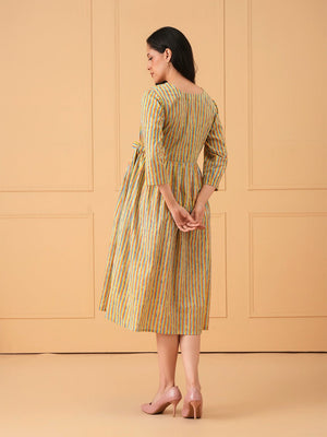 Pixel Pulse Maternity And Nursing Dress - S Maternity Casual Dress