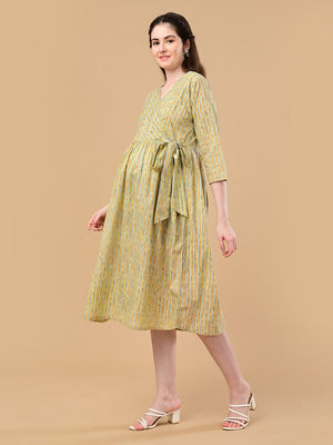Pixel Pulse Maternity And Nursing Dress - S Maternity Casual Dress