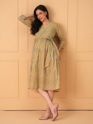Pixel Pulse Maternity And Nursing Dress - S Maternity Casual Dress