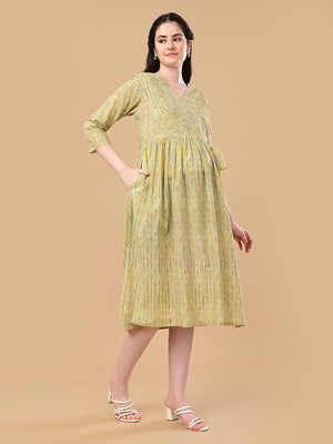 Pixel Pulse Maternity And Nursing Dress - S Maternity Casual Dress