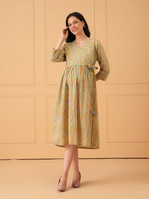 Pixel Pulse Maternity And Nursing Dress - S Maternity Casual Dress