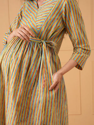 Pixel Pulse Maternity And Nursing Dress - S Maternity Casual Dress