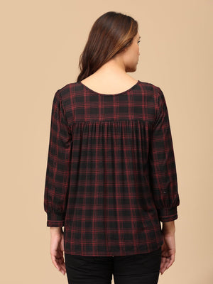 Plaid It Cool Maternity and Nursing Top - MAT - SD - PLICL - S