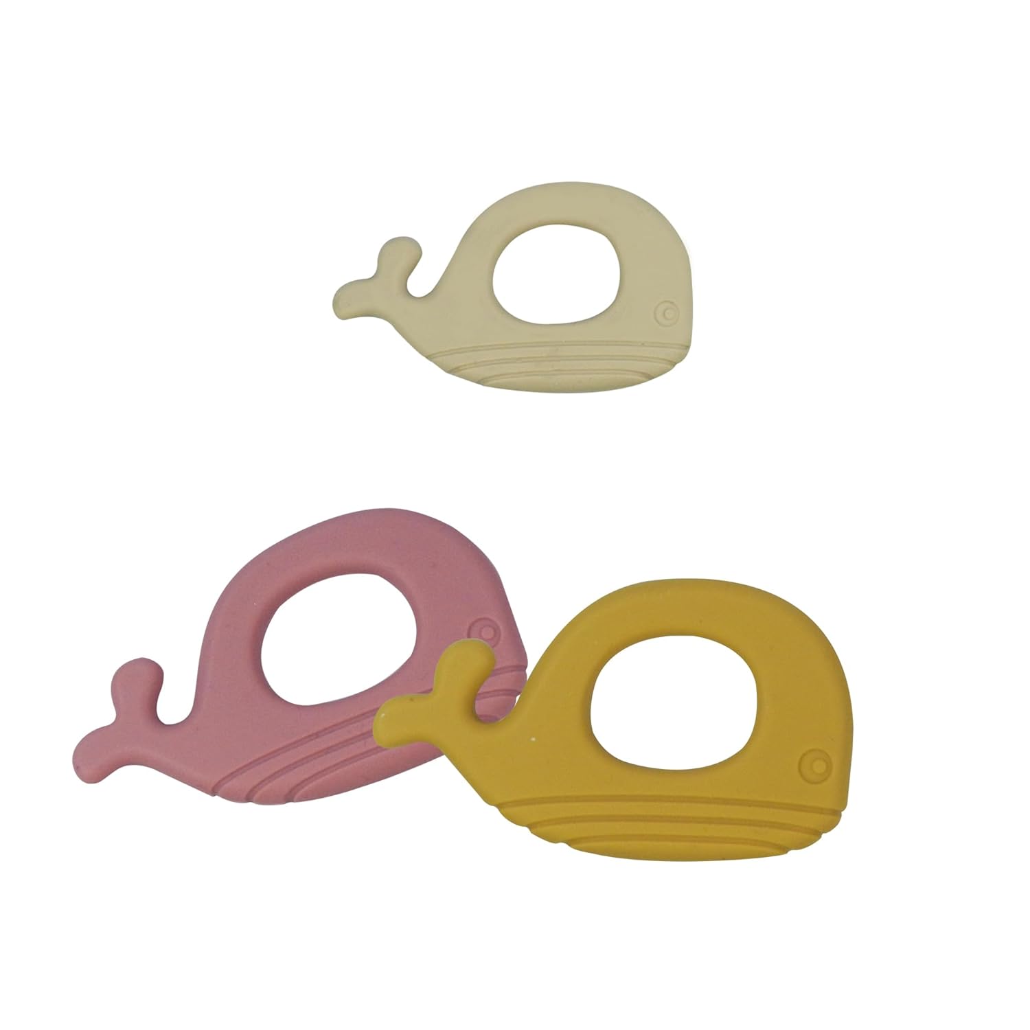 Playbox 3 Pcs BPA Free Silicone Whale Teether Teething Toys Soothe Babies Gums - PBN - 004