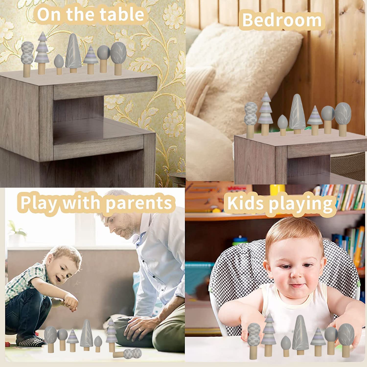 Playbox 7Pcs Wooden Arctic Tree Toy Set - PBC - 009