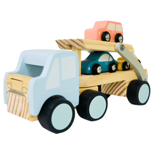Playbox Car Carrier Truck and Cars Wooden Toy Set with 1 Carrier Truck and 3 Cars - PBC - 014