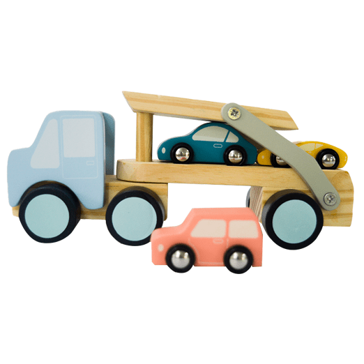 Playbox Car Carrier Truck and Cars Wooden Toy Set with 1 Carrier Truck and 3 Cars - PBC - 014