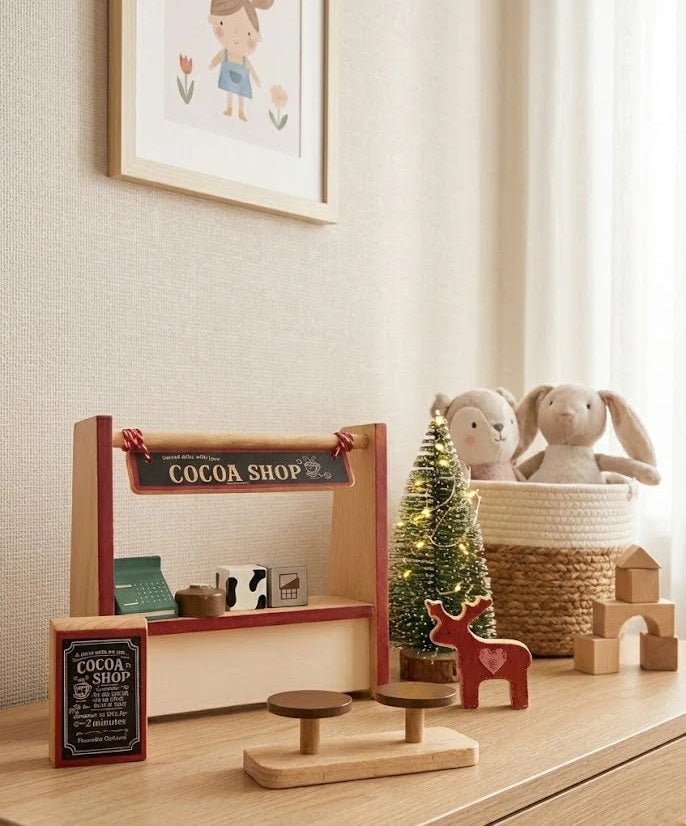 Playbox Christmas Special Hot Cocoa Shop Wooden Toy | Pretend Play Toddler & Kids Baby Toys - Pretend & Play Toys